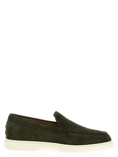 Tod's Suede Loafers In Grey,blue