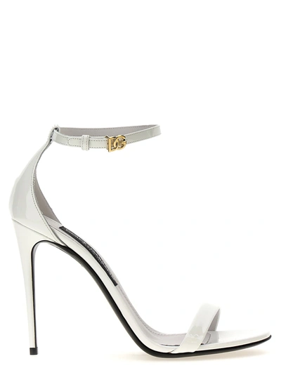 DOLCE & GABBANA PATENT SANDALS WHITE