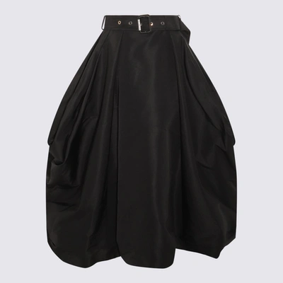 Alexander Mcqueen Gathered Draped Skirt In Black