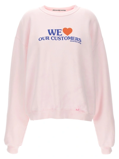 ALEXANDER WANG WE LOVE OUR CUSTOMERS SWEATSHIRT PINK