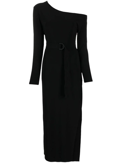 Norma Kamali Long Dress With Open Shoulders In Black