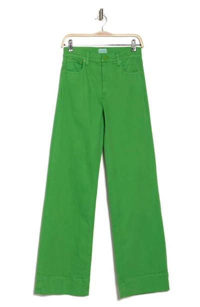 Alice And Olivia Mid-rise Wide-leg Jeans In Green