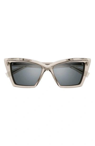 Saint Laurent 54mm Cat Eye Sunglasses In Beige