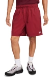 Nike Men's Club Flow Relaxed-fit 6" Drawstring Shorts In Red