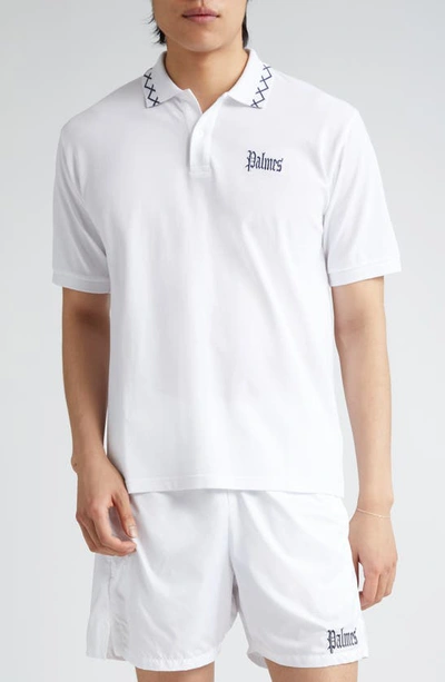 PALMES PALMES SPENCER EMBROIDERED COTTON PIQUÉ POLO