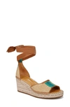 SARTO BY FRANCO SARTO CASEY ANKLE WRAP ESPADRILLE PLATFORM WEDGE SANDAL