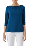 Eileen Fisher Cowl-neck Stretch Jersey Top In Atlantis