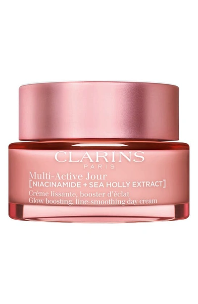 Clarins Multi-active Day Moisturizer For Lines, Pores, Glow With Niacinamide 1.7 oz / 50 ml In Pink