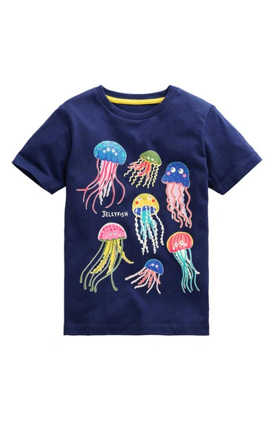 Mini Boden Kids' Glow-in-the-dark T-shirt College Navy Jellyfish Boys Boden
