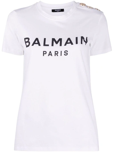 Balmain T-shirts And Polos White