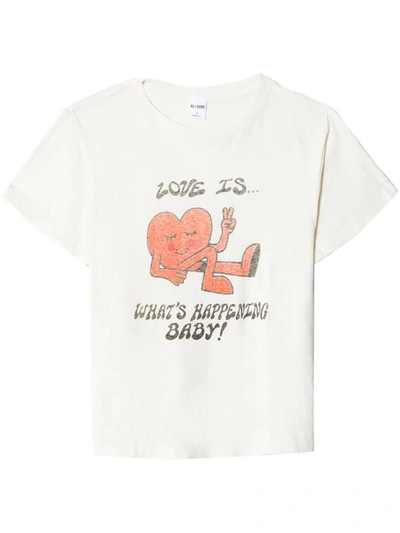 RE/DONE RE/DONE CLASSIC WHAT`S HAPPENING T-SHIRT WITH PRINT