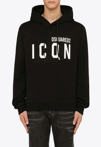 Dsquared2 Be Icon Hooded Sweatshirt In Black