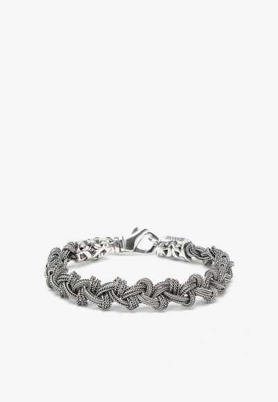 Emanuele Bicocchi 925 Sterling Silver Knot Bracelet In Metal