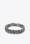 Emanuele Bicocchi Sterling Silver Braided Tassel Bracelet In Silver