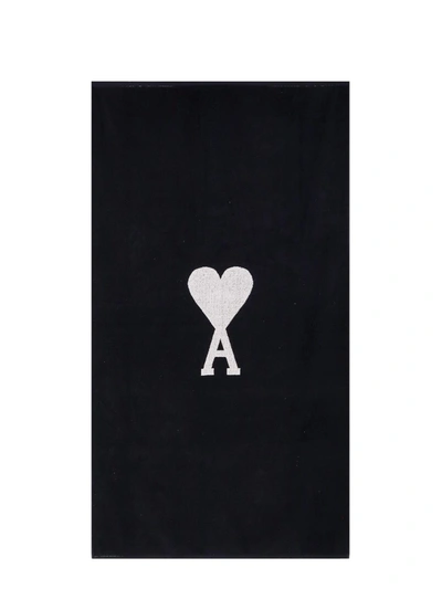 Ami Alexandre Mattiussi Ami Paris Beach Towel In Black