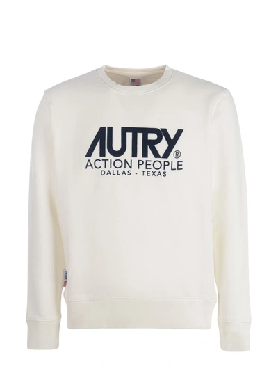 Autry Logo-print Cotton Sweatshirt In Bianco