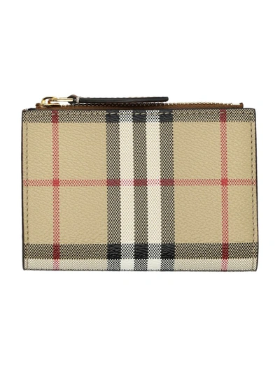 Burberry Small Bifold Wallet In Archive Beige Check