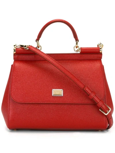 Dolce & Gabbana Sicily' Medium Handbag In Red