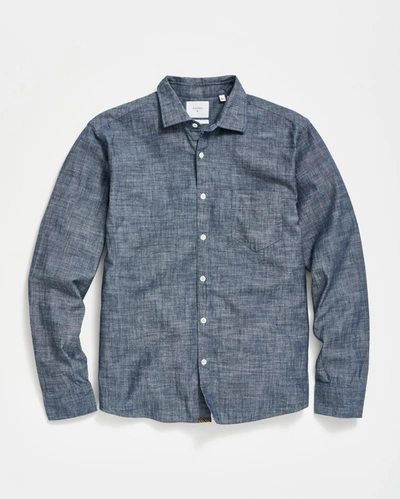 Billy Reid Chambray Pickwick Shirt In Indigo