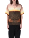 Msgm Graphic-print Satin Shirt In Multicolor