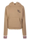 Palm Angels Embroidered Logo Knitted Hoodie In Black