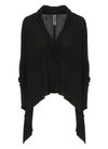 Rick Owens Draped-hem Knitted Cardigan In Black