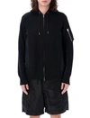 Sacai Panelled Drawstring Hoodie In Black