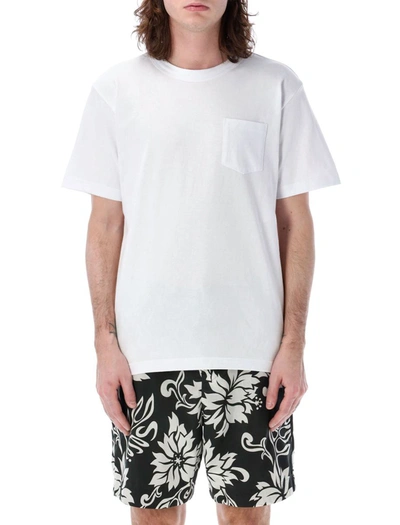 Sacai Side Zip Cotton T-shirt In White