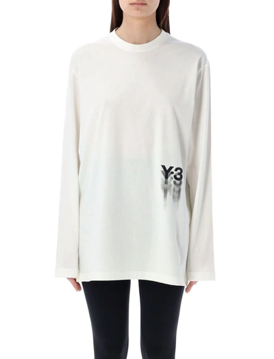 Y-3 Graphic Long Sleeves Tee In White