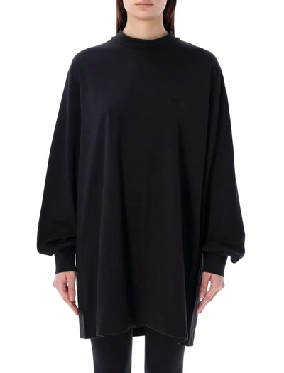 Y-3 Mock Neck Long Sleeves T-shirt In Black