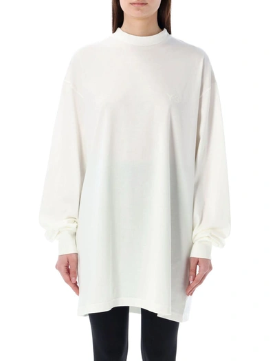 Y-3 Mock Neck Long Sleeves T-shirt In White