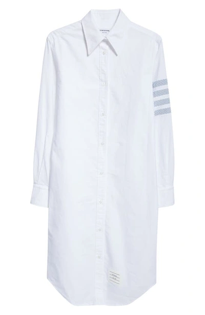 Thom Browne 4-bar Cotton Shirt Dress In White