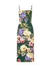 Dolce & Gabbana Floral Silk-blend Cady Midi Dress In Green