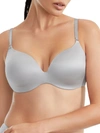 Le Mystere Women's Satin & Mesh Seamless T-shirt Bra In Silver