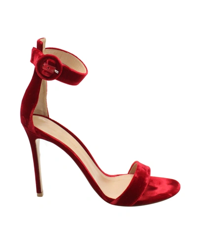 Gianvito Rossi Portofino 105 Sandals In Red Velvet