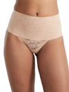 Bare Lace Medium Control Shaping Thong In Brown