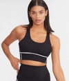Body Up Contrast Piping Sports Bra In Black
