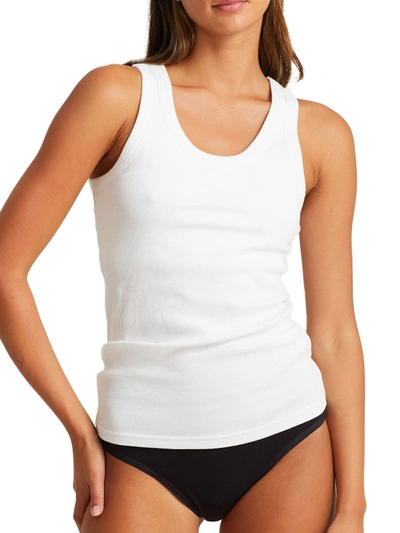 Papinelle Milla Stretch Cotton Rib Tank Top In White