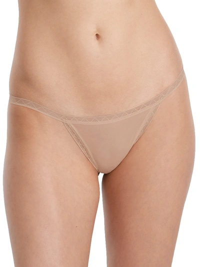 On Gossamer Cabana Cotton String Thong In Champagne