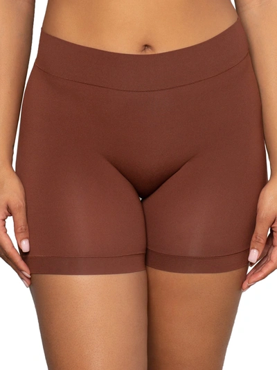 Curvy Couture Anti Chafing Slip Short In Chocolate
