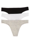 On Gossamer Women's Cabana Cotton Low Rise Hip G Thong 3-pack In Multi