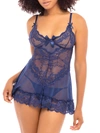 OH LA LA CHERI WOMEN'S VALENTINE LACE BABYDOLL SET