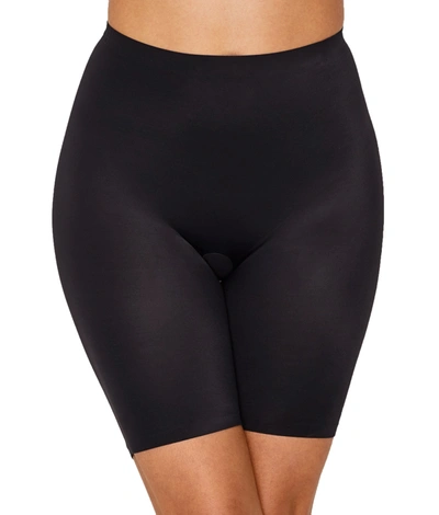 Maidenform Cover Your Bases Smoothing Mid-thigh Shaper In Black