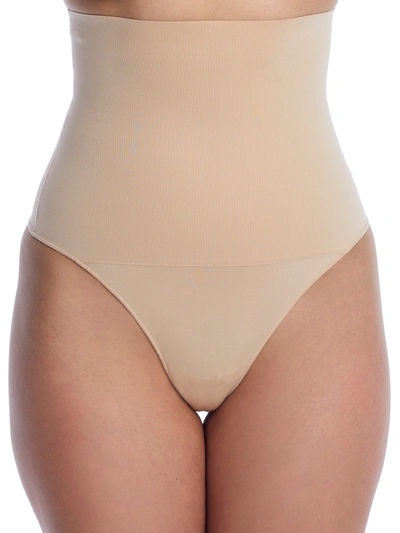 Maidenform Firm Control Tame Your Tummy High-waist Thong In Transparent
