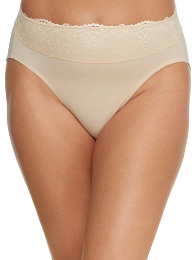 Bali Women's Smooth Passion For Comfort Lace Hi Cut Brief In Beige