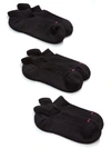 Hue Air Cushion Tab Back No Show Socks 3-pack In Black