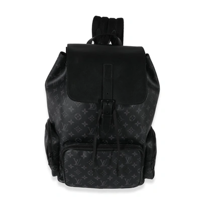 Pre-owned Louis Vuitton Monogram Eclipse Canvas Trio Backpack In Black