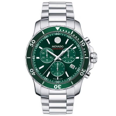 Movado Men's Swiss Series 800 Stainless Steel Bracelet Diver Watch 40mm In Silver