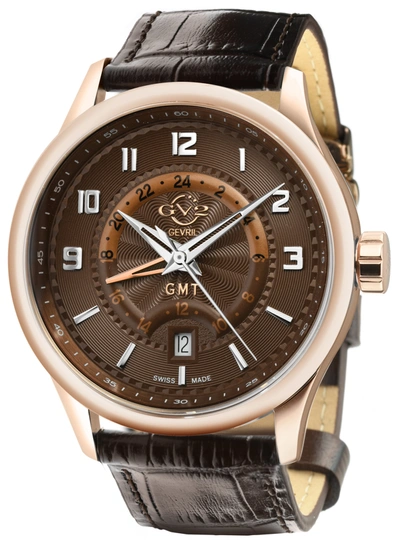 Gv2 Men's Giromondo Brown Dial Brown Calfskin Leather Watch