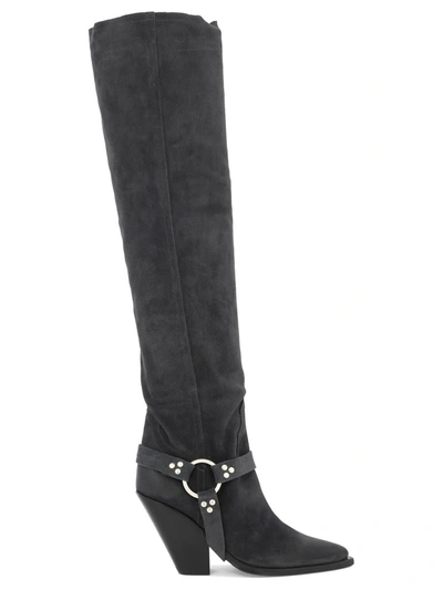 Sonora Metal Accents Suede Acapulco Boots In Black